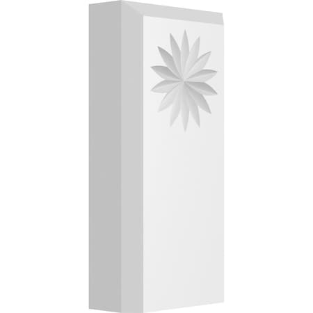 Ekena Millwork Standard Foster Flower Plinth Block With Beveled Edge, 2 1/2"W x 5"H x 1"P PBP025X050X100FOS10